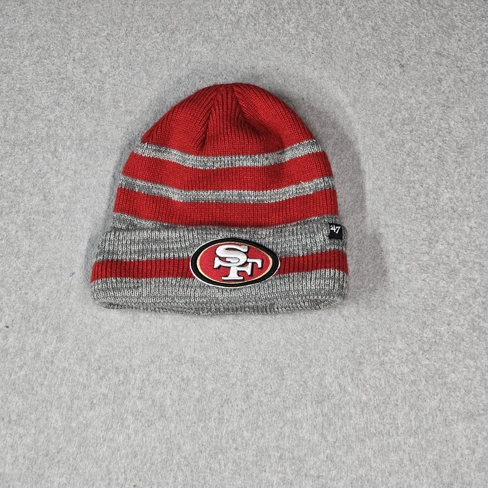 San Francisco 49ers Men Beanie ONE SIZE Red 47 Brand Stripe Color Block NFL